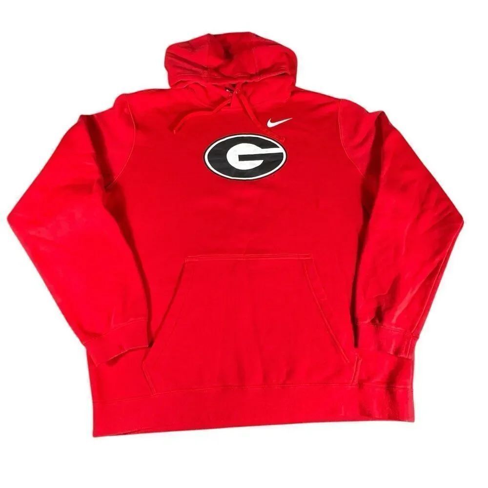 Nike Sz XL UGA Georgia Bulldogs Pullover Hoodie Sweatshirt Mens Cotton Blend EUC